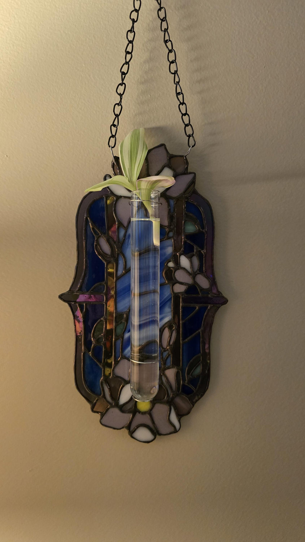Handcrafted Stained Glass Floral Night Propogation Station