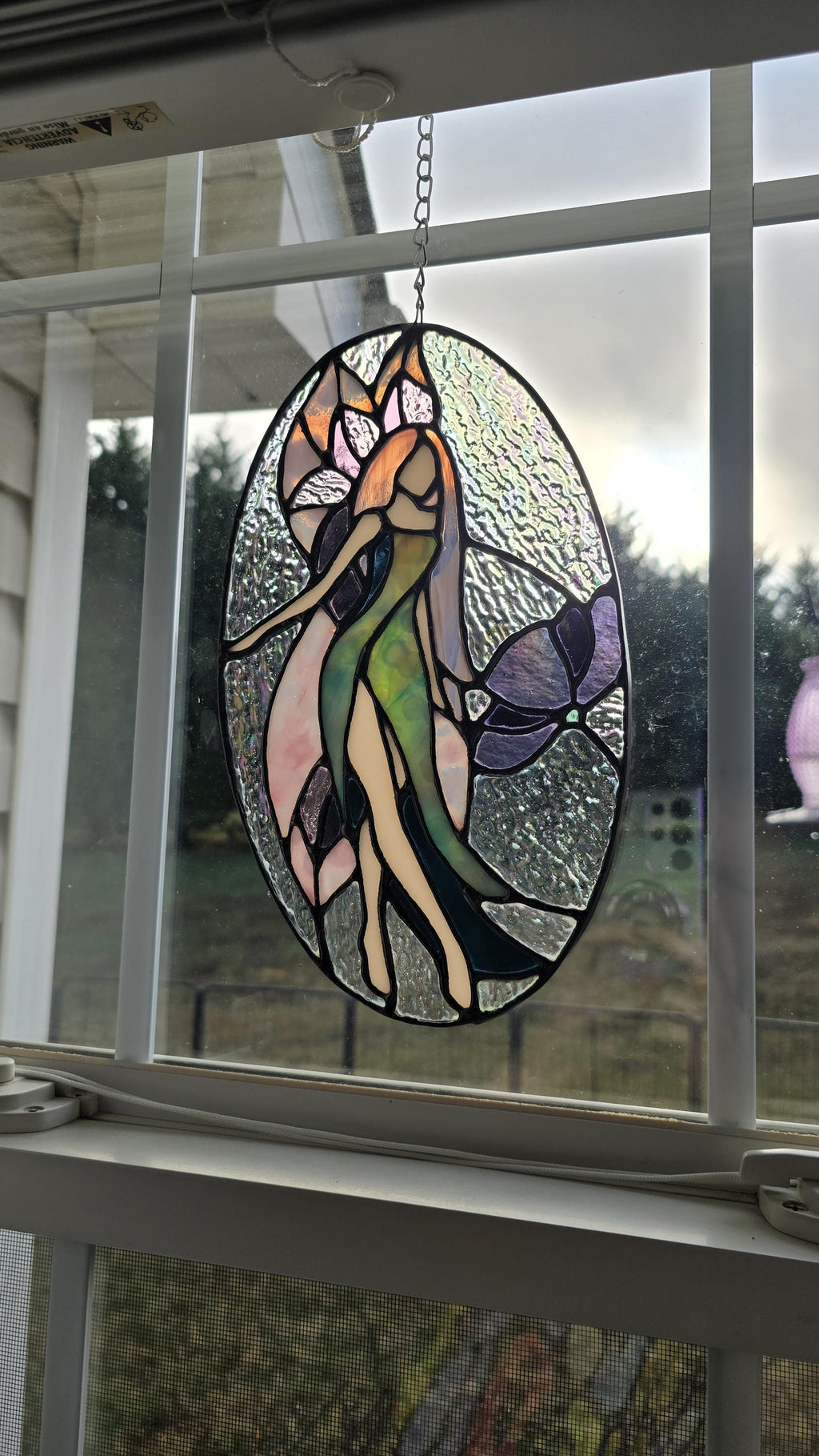 Handcrafted Stained Glass Fairy Sun Catcher Made to Order