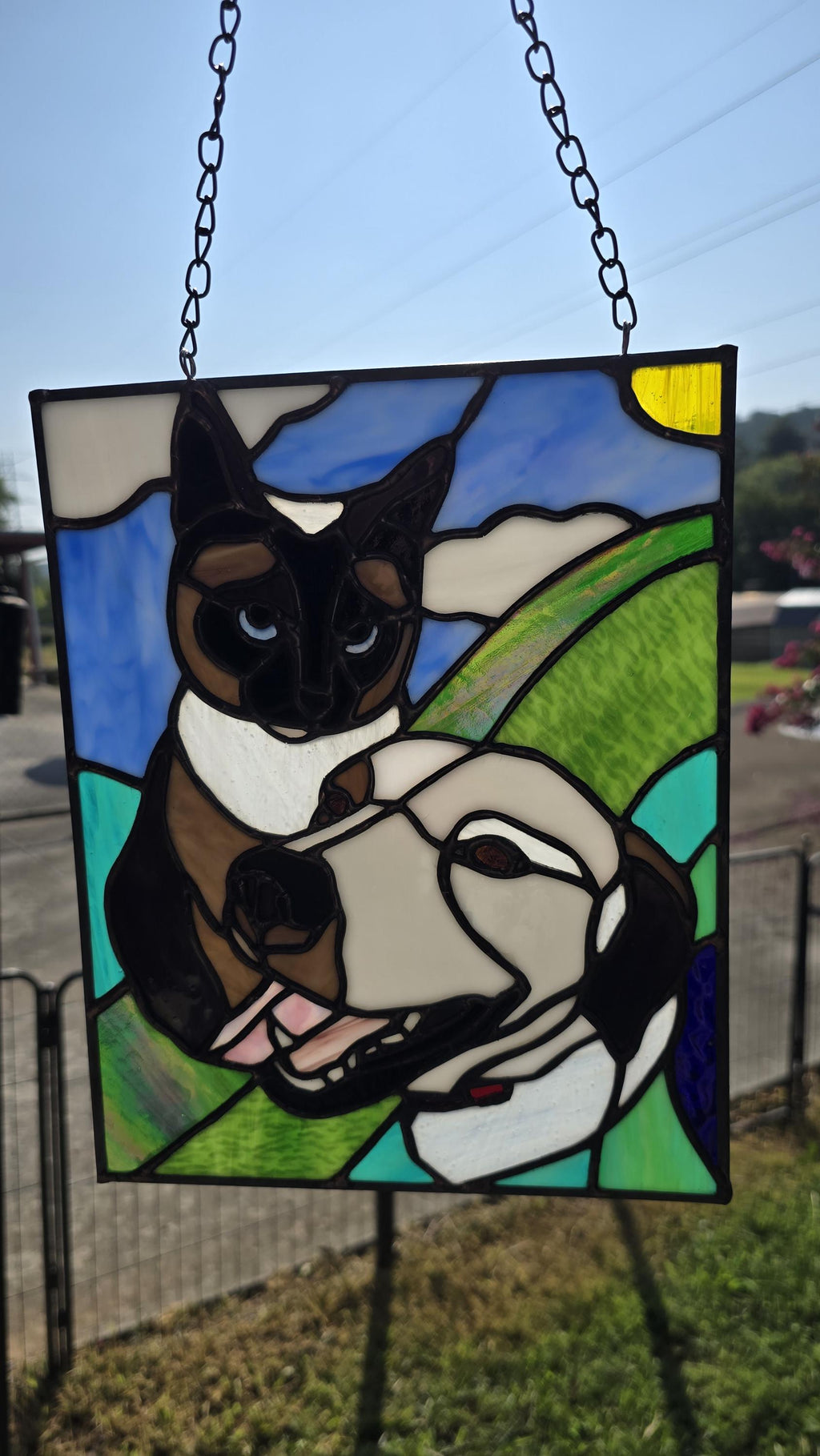 Custom Handcrafted Stained Glass Pet Portrait