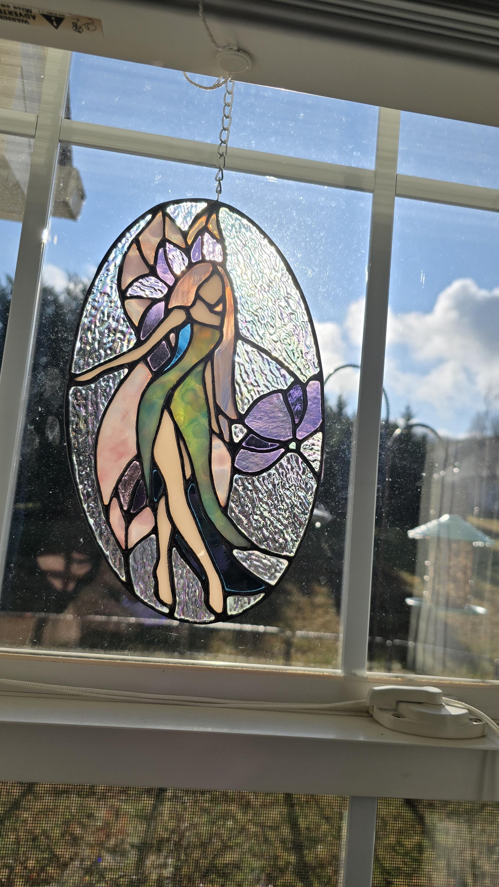 Handcrafted Stained Glass Fairy Sun Catcher Made to Order