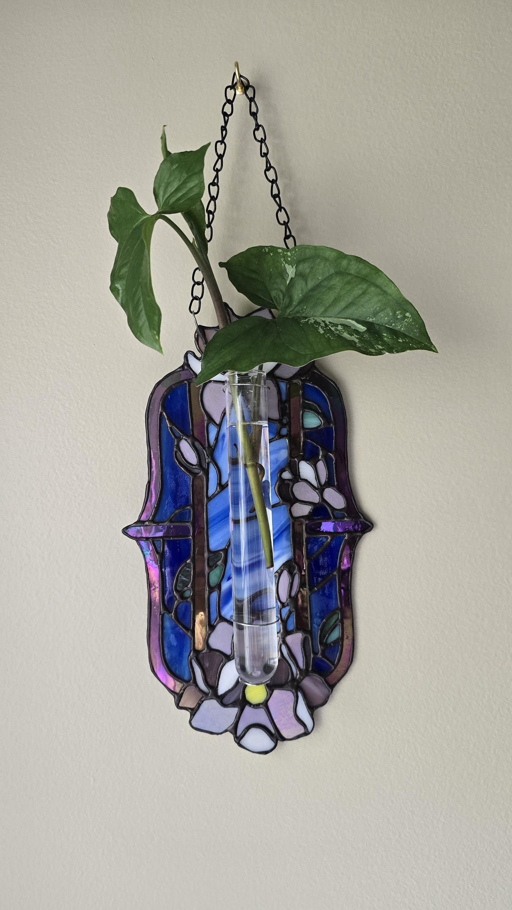 Handcrafted Stained Glass Floral Night Propogation Station