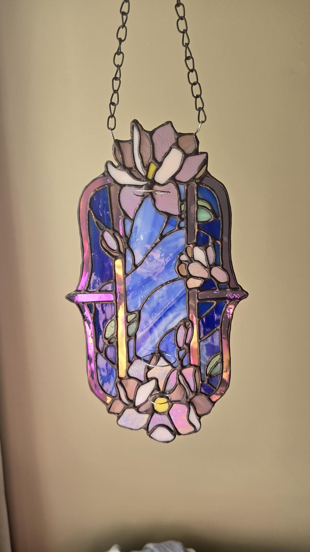 Handcrafted Stained Glass Floral Night Propogation Station