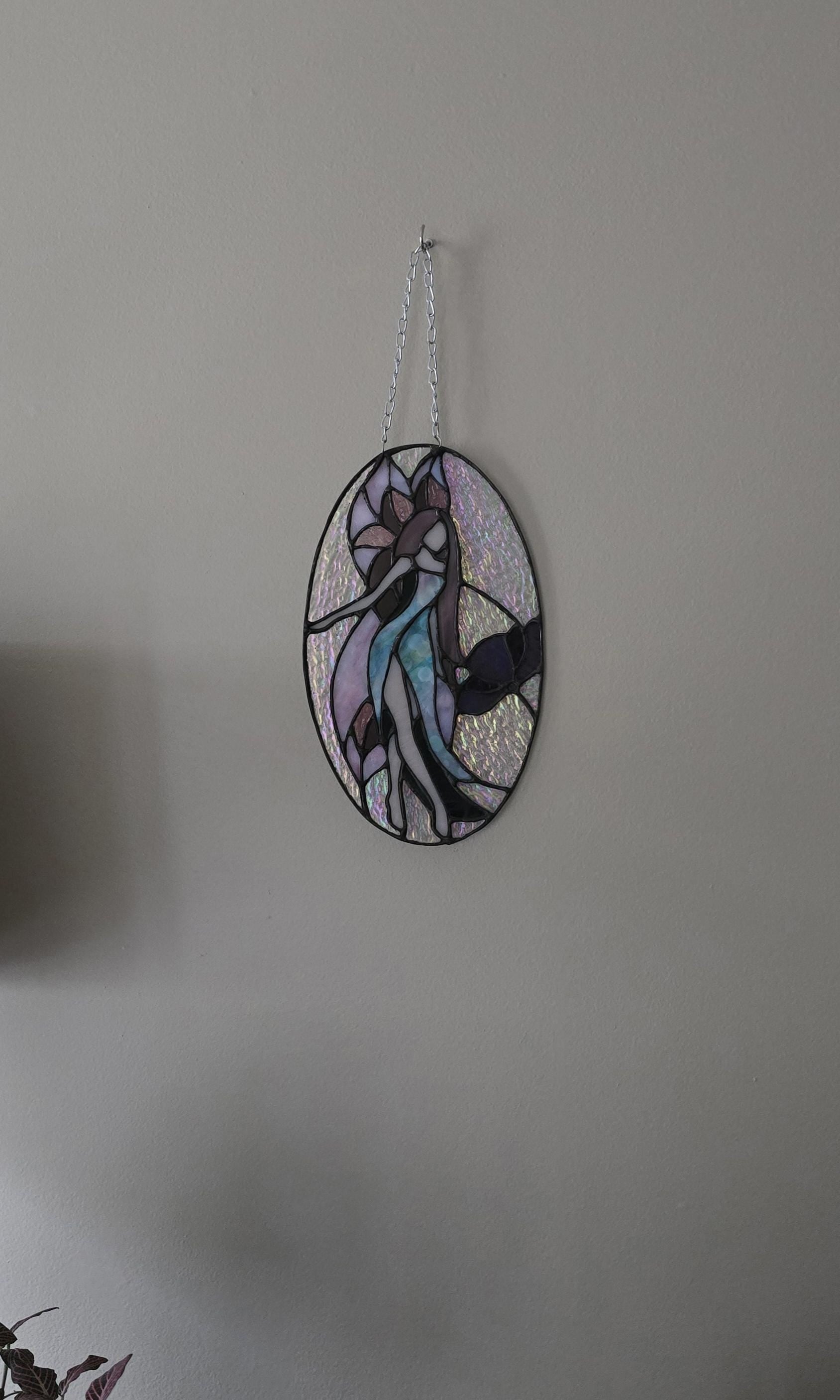 Handcrafted Stained Glass Fairy Sun Catcher Made to Order