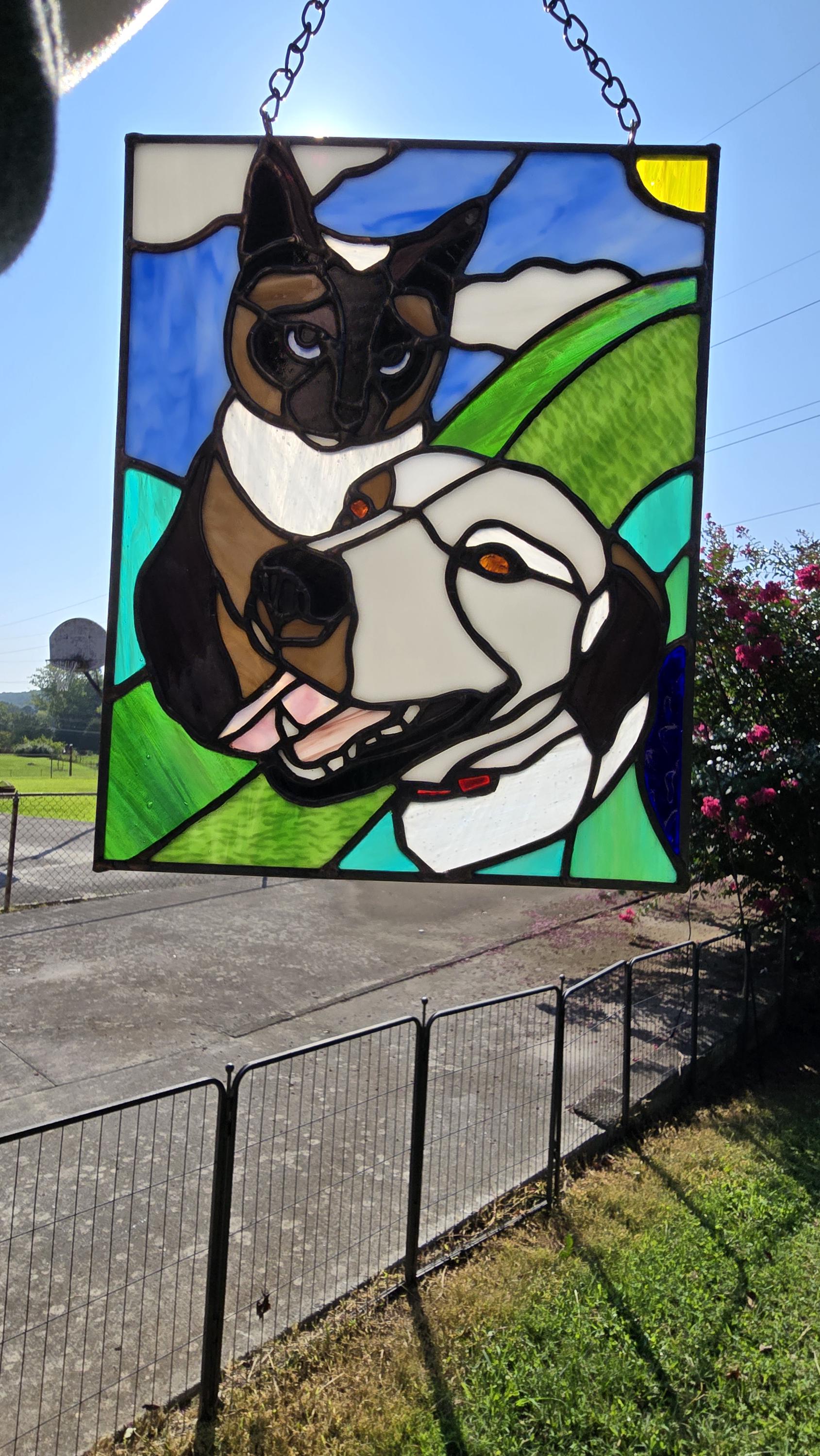 Custom Handcrafted Stained Glass Pet Portrait