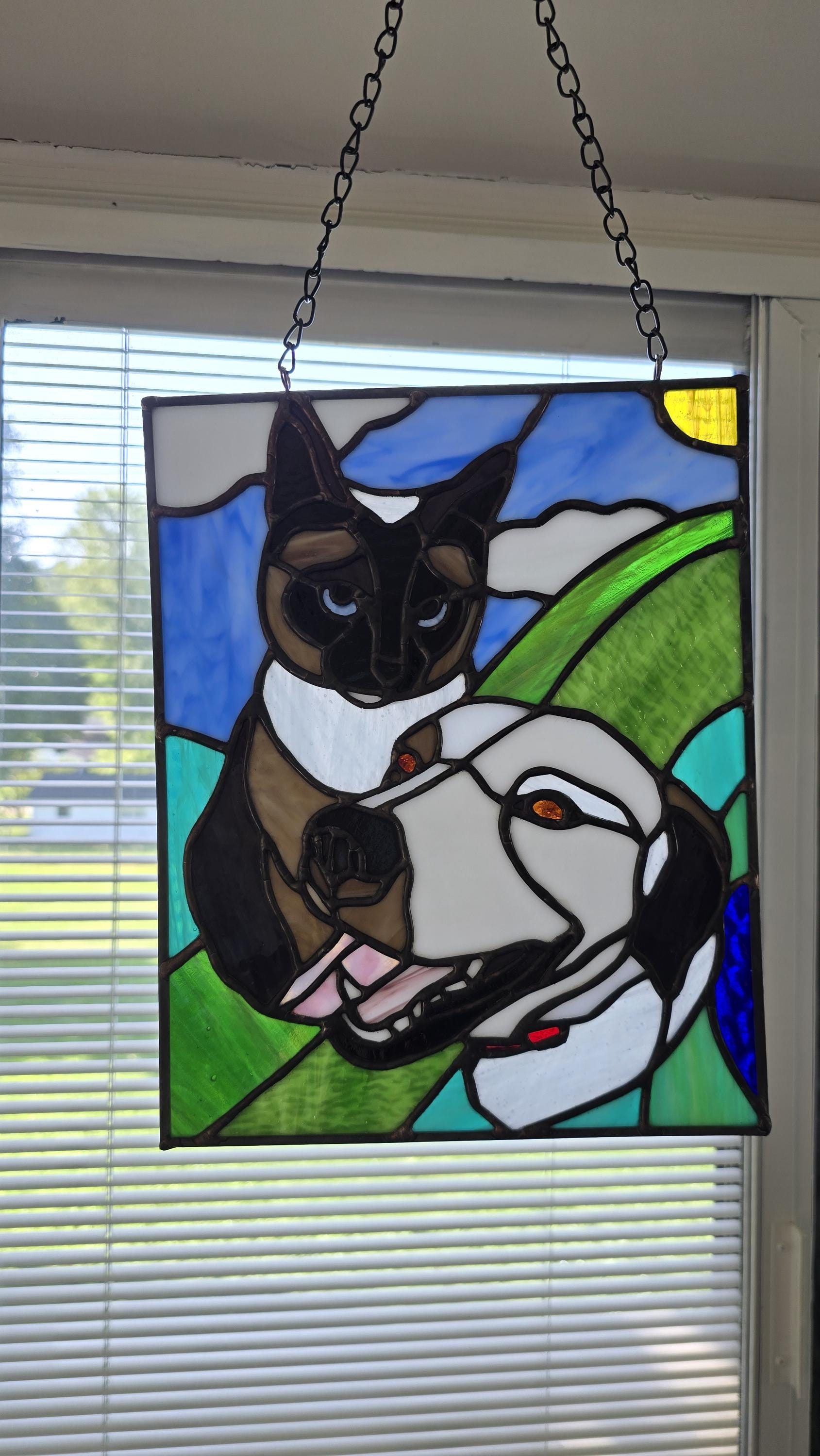 Custom Handcrafted Stained Glass Pet Portrait