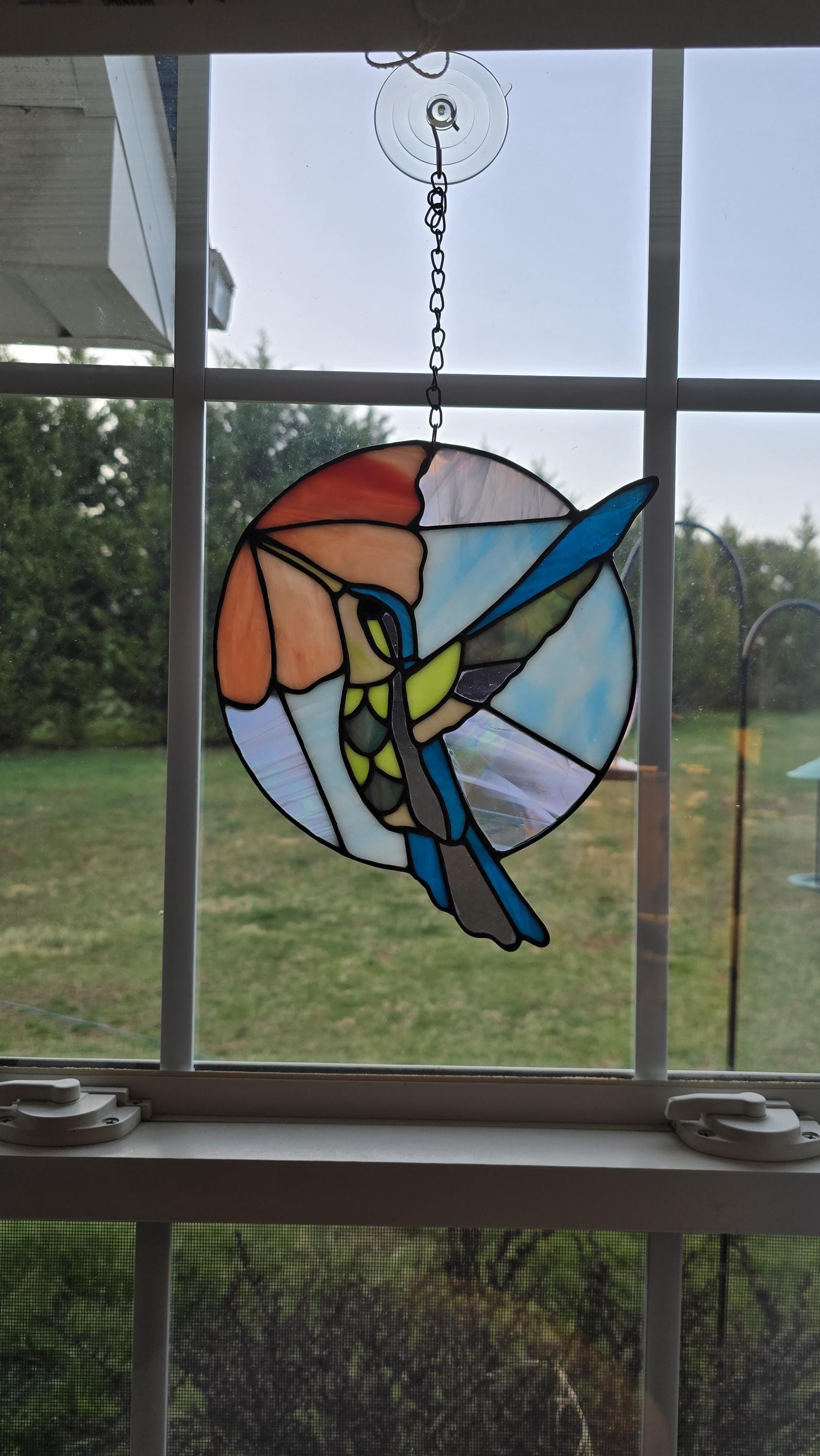 Handcrafted Stained Glass Hummingbird Sun Catcher