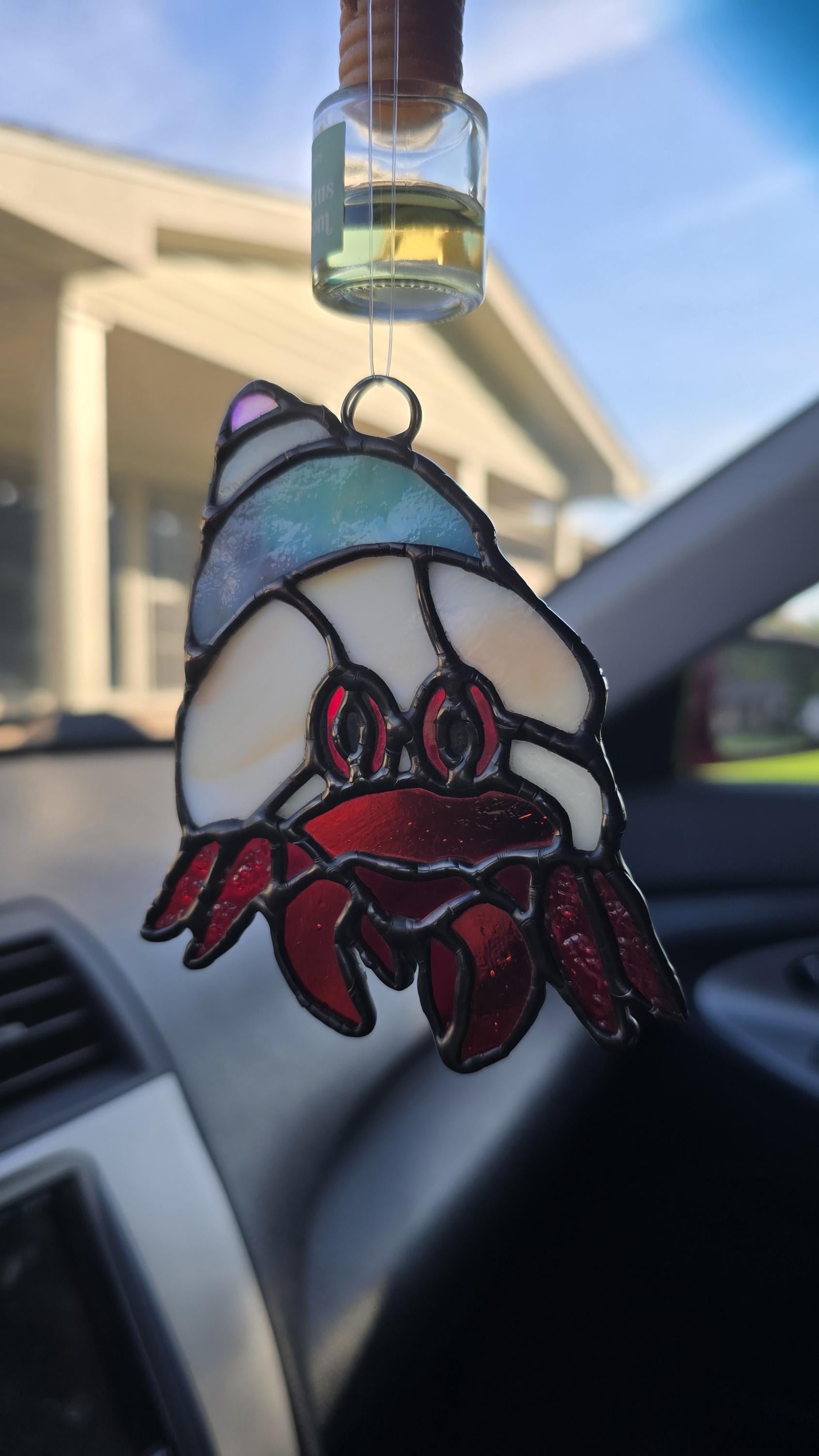 Handcrafted Stained Glass Hermit Crab Sun Catcher