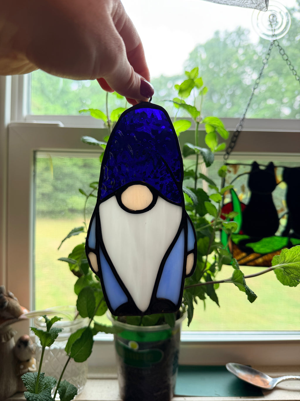 Handcrafted Stained Glass 6" Gnome Made to Order