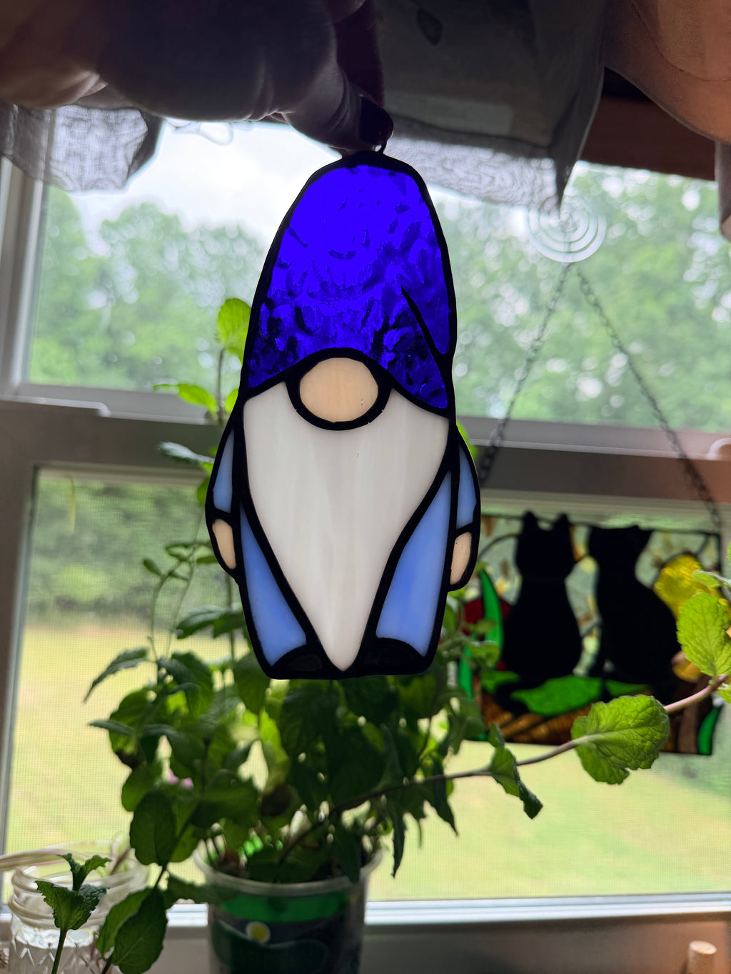 Handcrafted Stained Glass 6" Gnome Made to Order