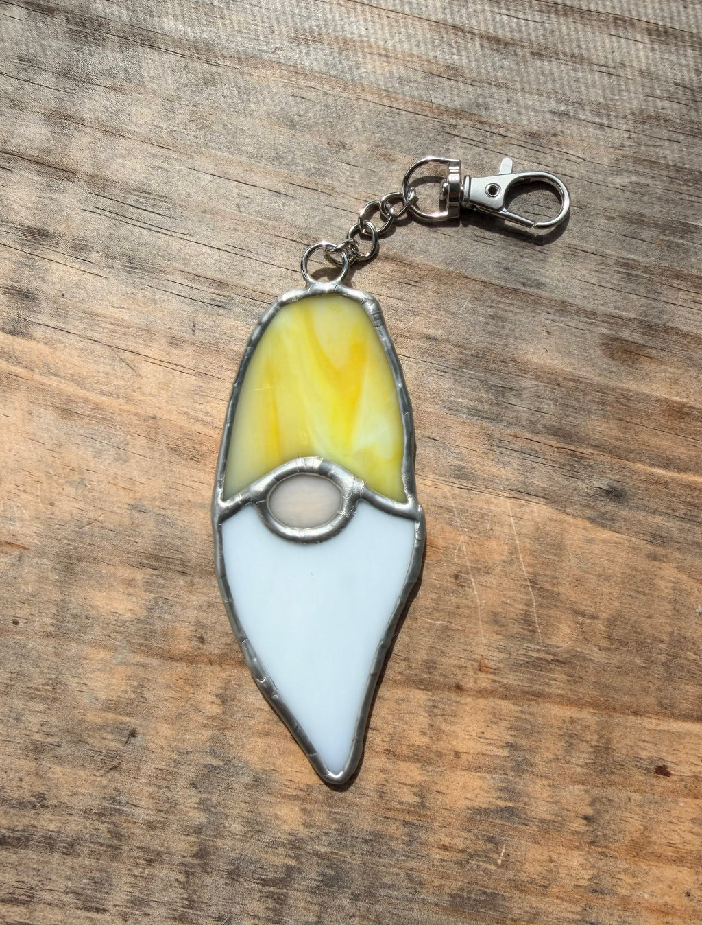Handcrafted Stained Glass Gnome Key Chain