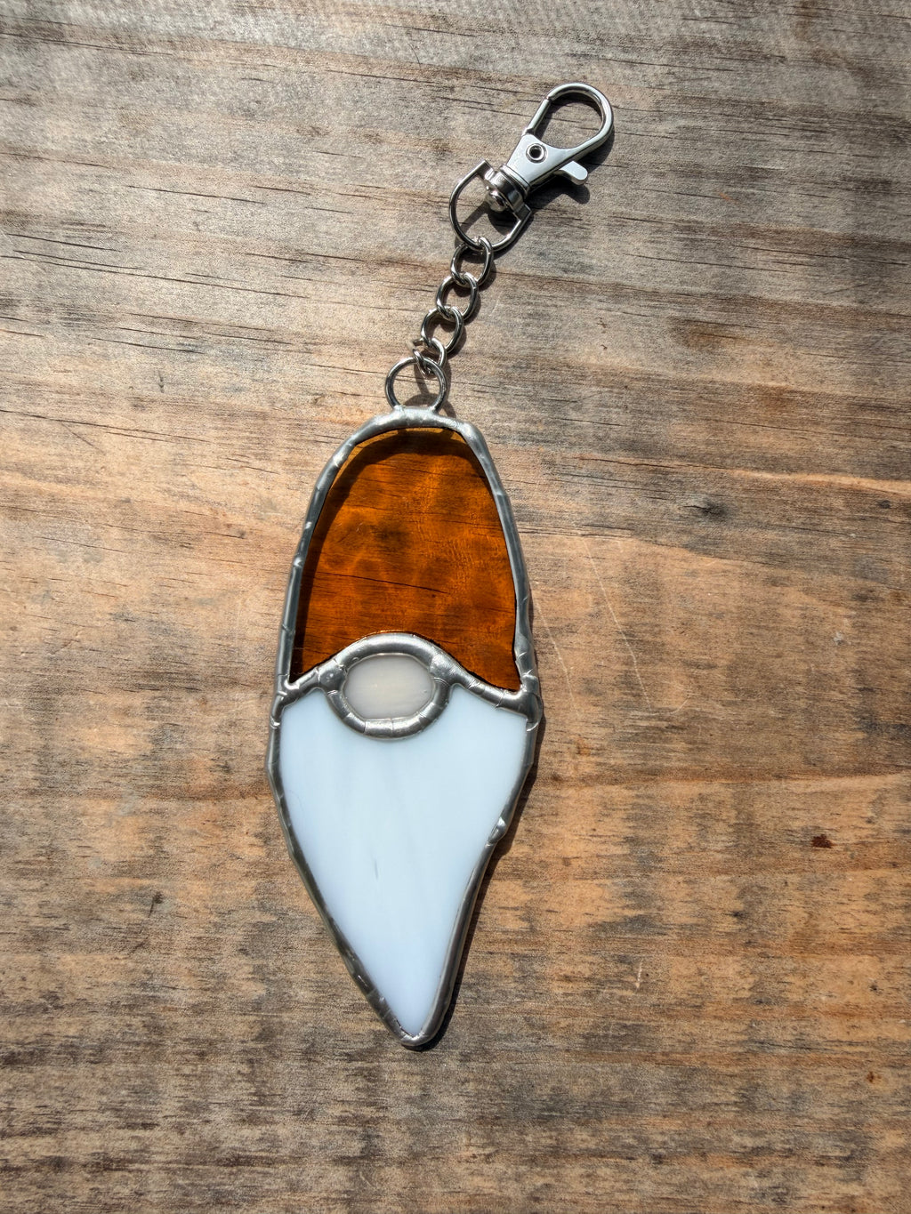 Handcrafted Stained Glass Gnome Key Chain