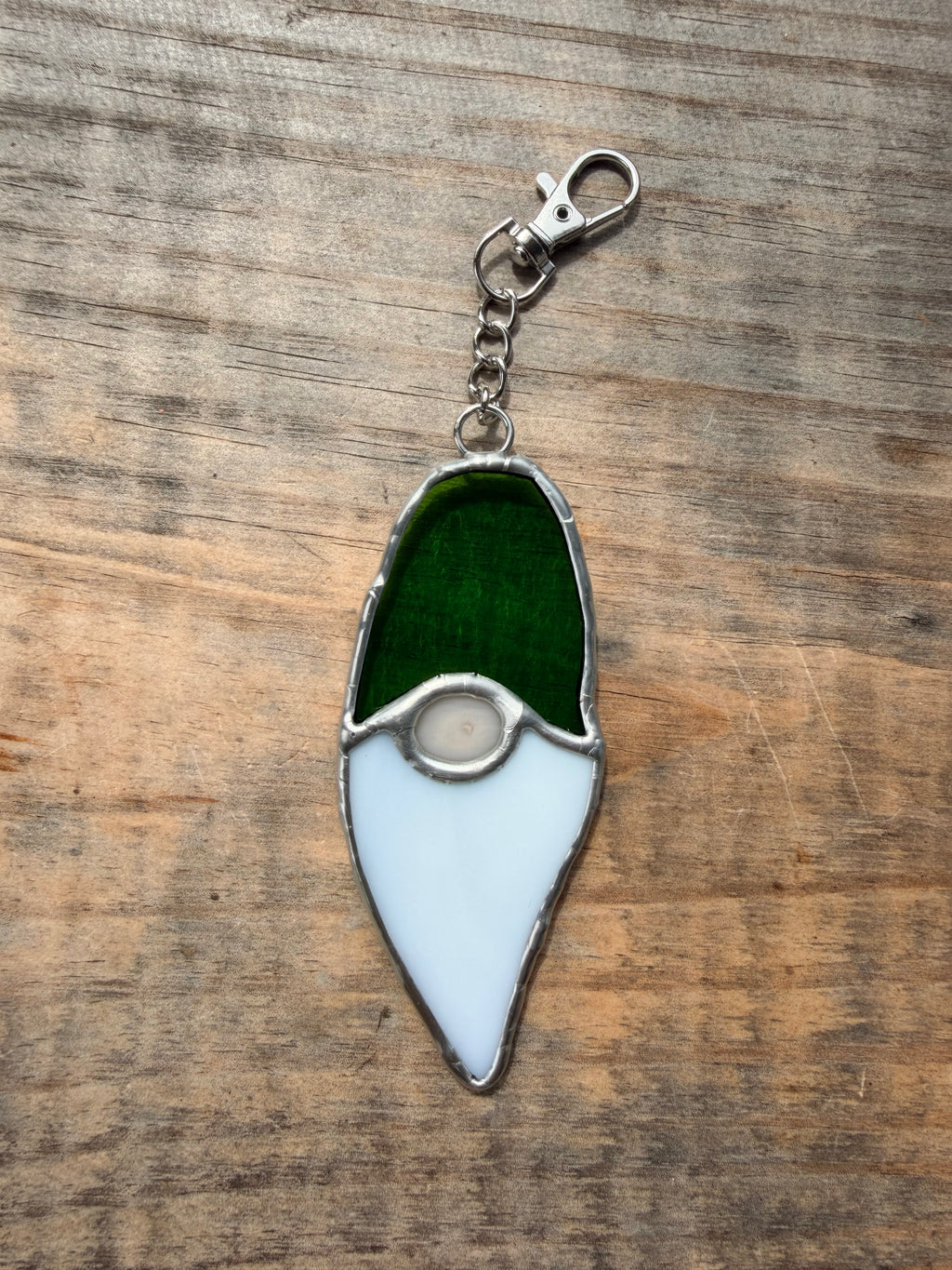Handcrafted Stained Glass Gnome Key Chain