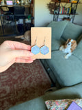 Stained Glass D20 Earrings Warm Purple