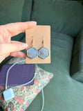Stained Glass D20 Earrings Opaque Purple & Gold