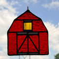 Custom Stained Glass Red Bard Sun Catcher