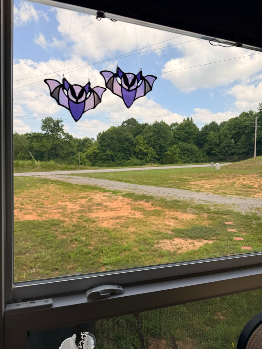 Custom Stained Glass 4.5" Bat Suncatcher