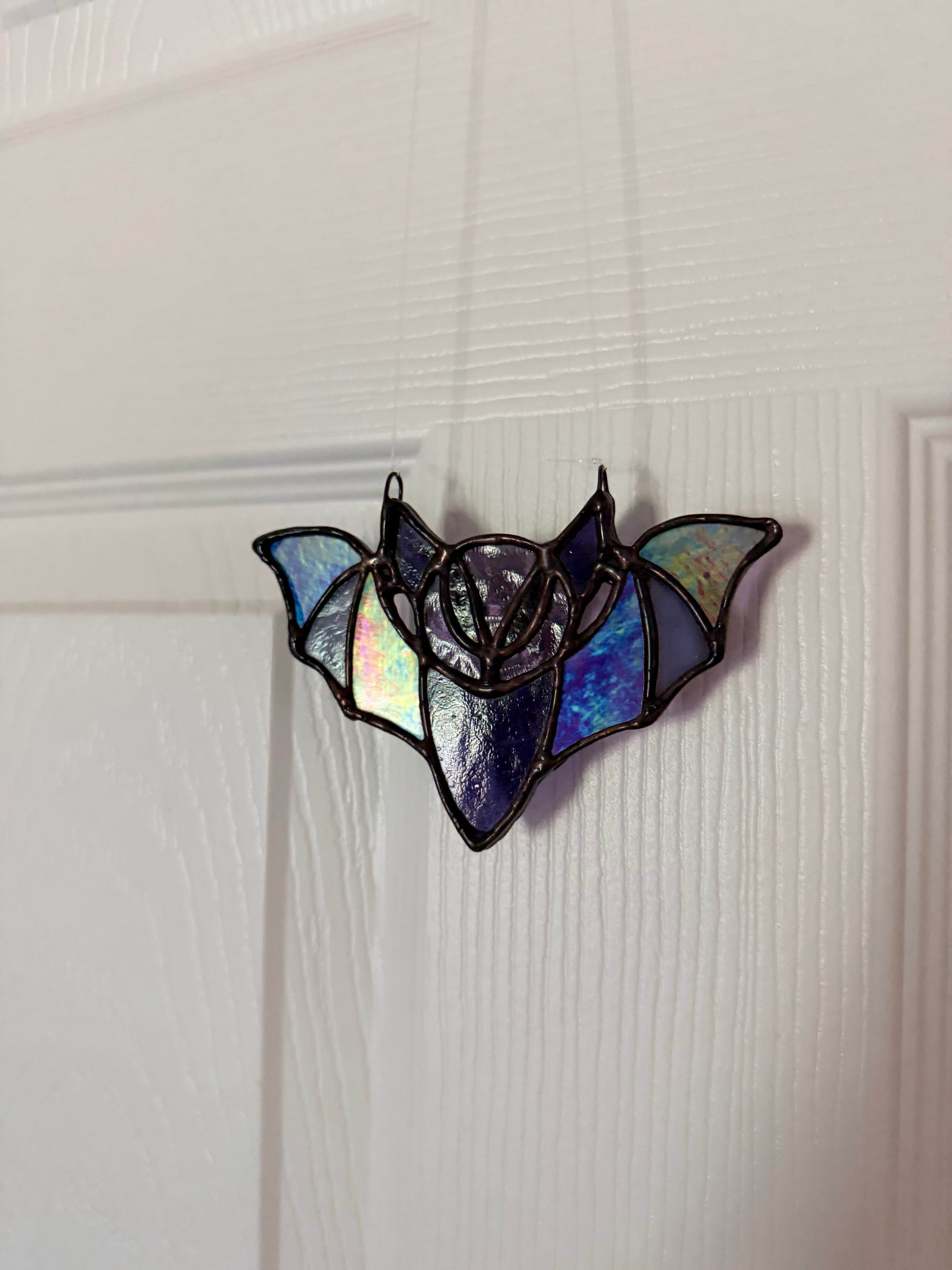 Custom Stained Glass 4.5" Bat Suncatcher