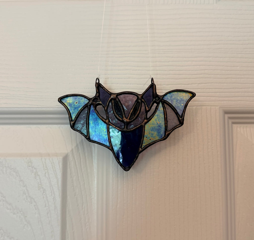 Custom Stained Glass 4.5" Bat Suncatcher