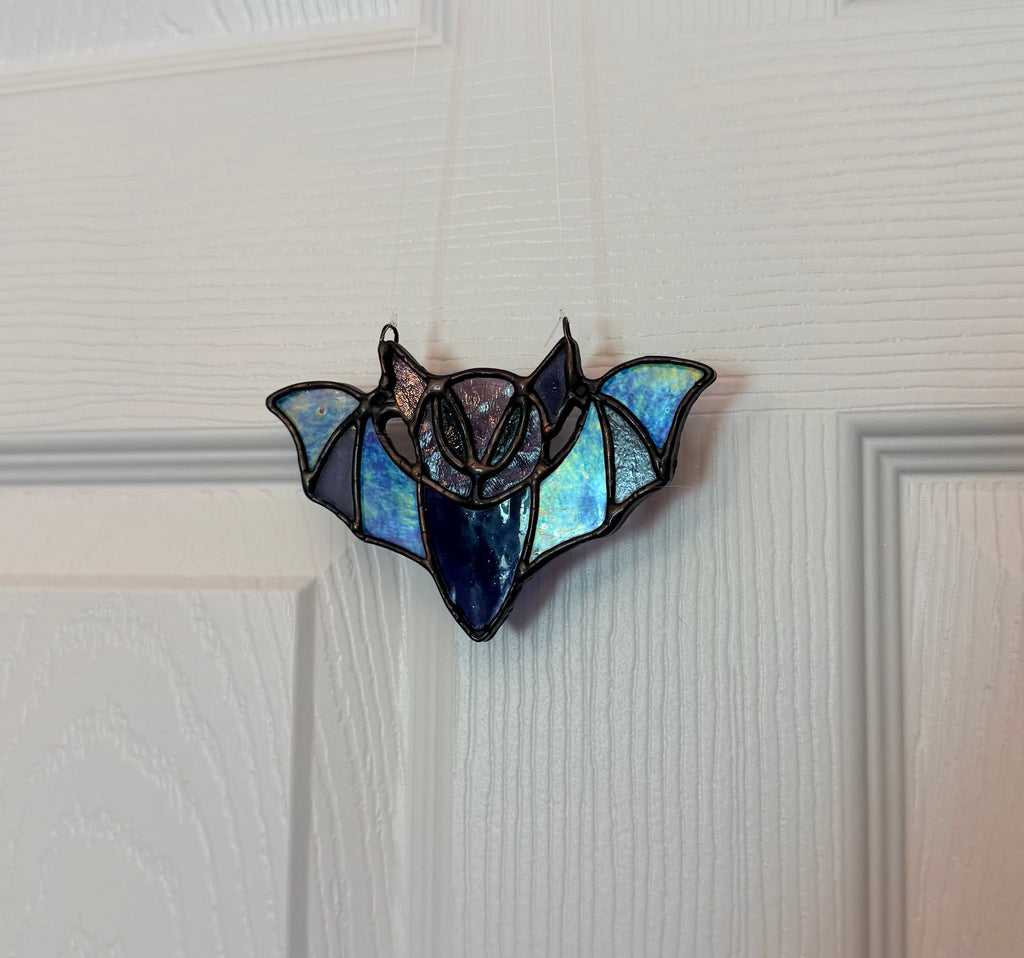 Custom Stained Glass 4.5" Bat Suncatcher
