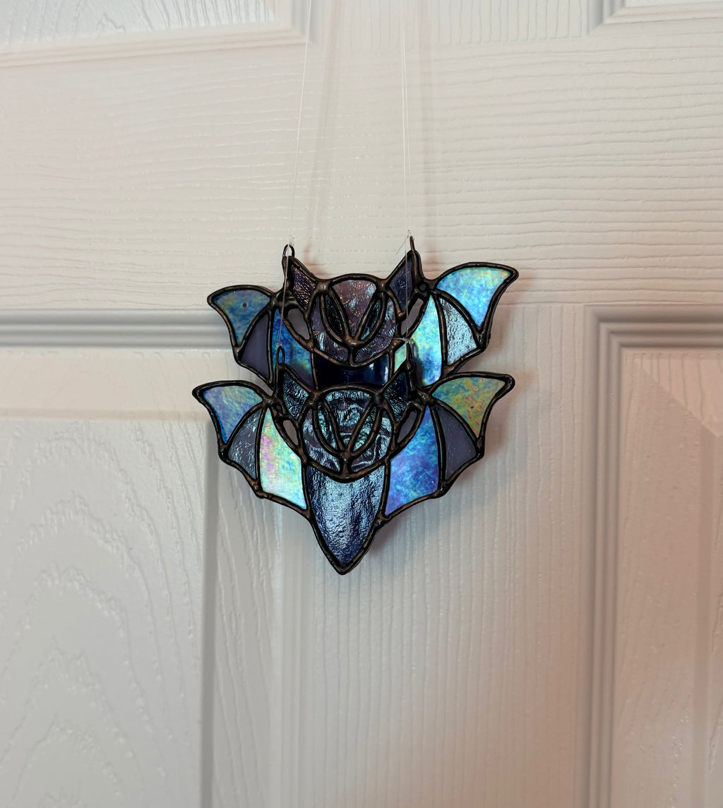 Custom Stained Glass 4.5" Bat Suncatcher