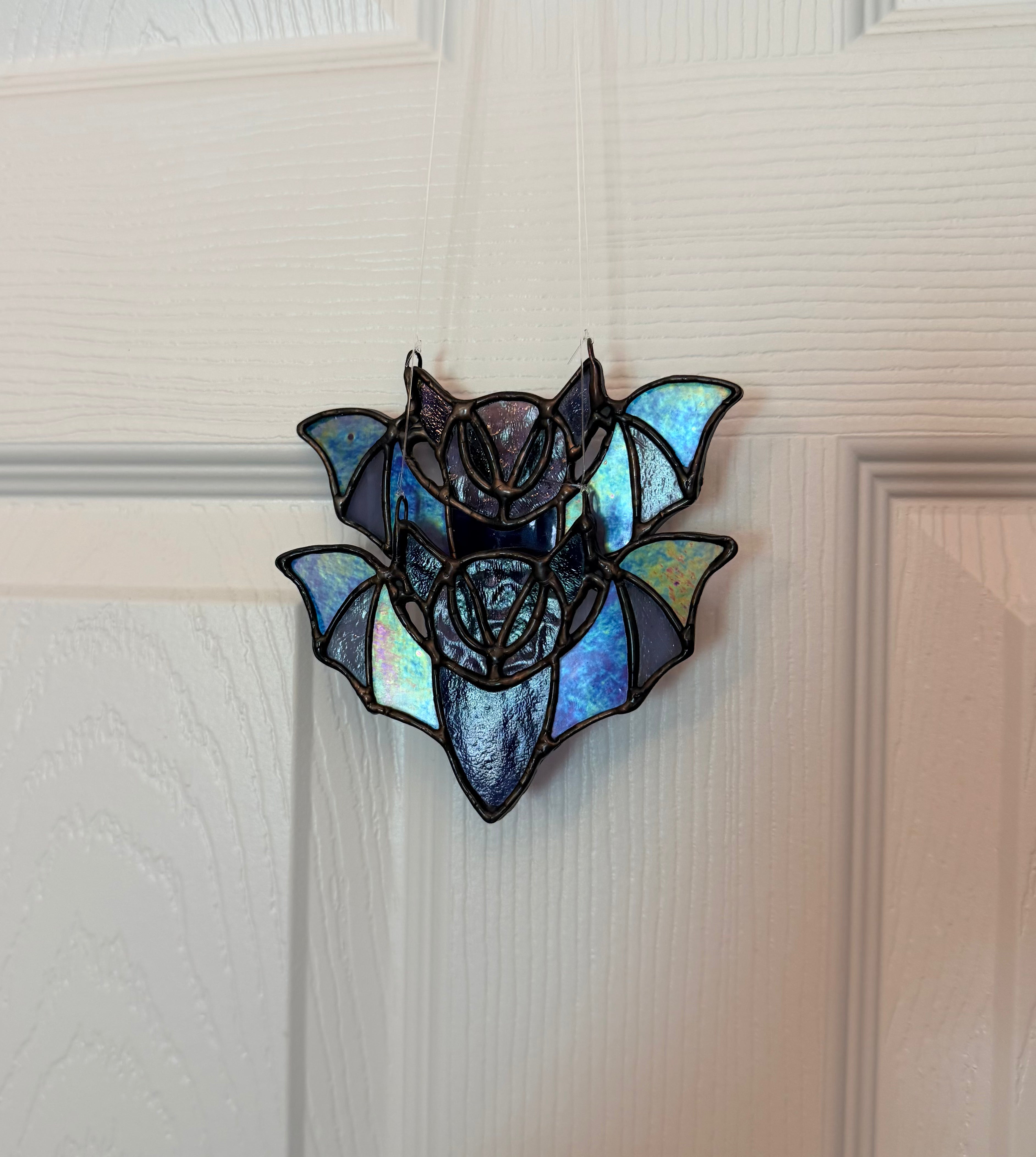 Custom Stained Glass 4.5" Bat Suncatcher
