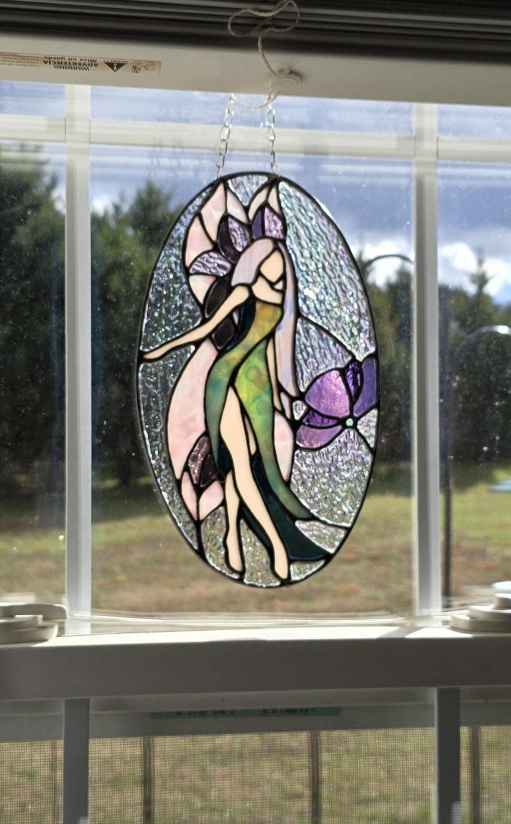 Handcrafted Stained Glass Fairy Sun Catcher Made to Order