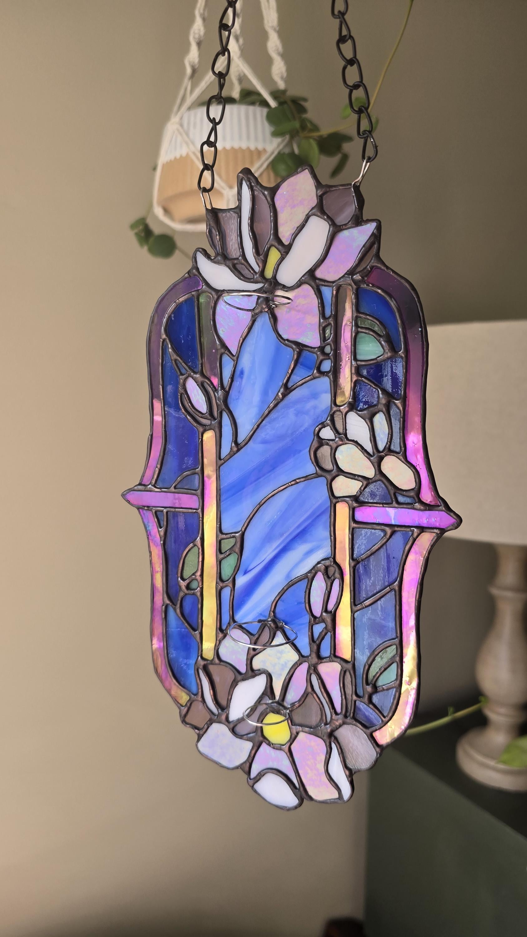 Handcrafted Stained Glass Floral Night Propogation Station