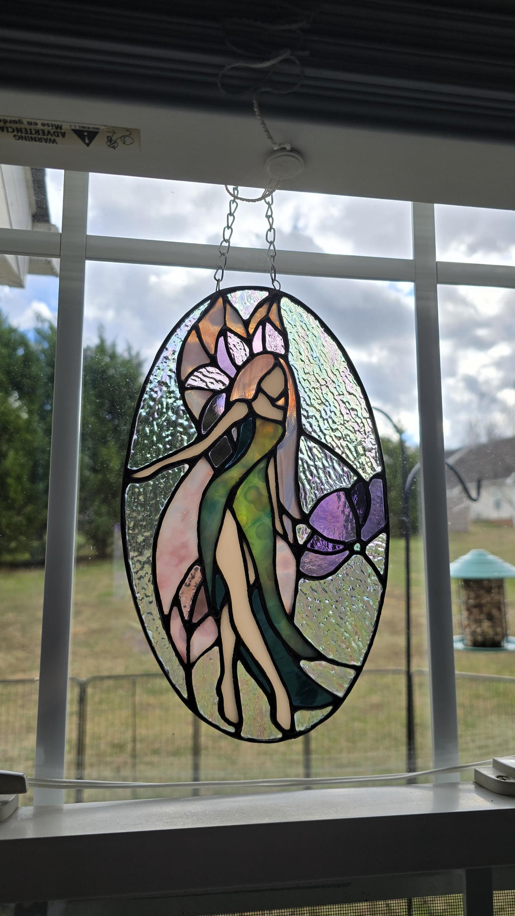 Handcrafted Stained Glass Fairy Sun Catcher Made to Order