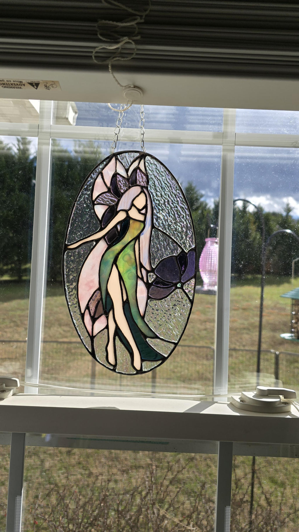 Handcrafted Stained Glass Fairy Sun Catcher Made to Order