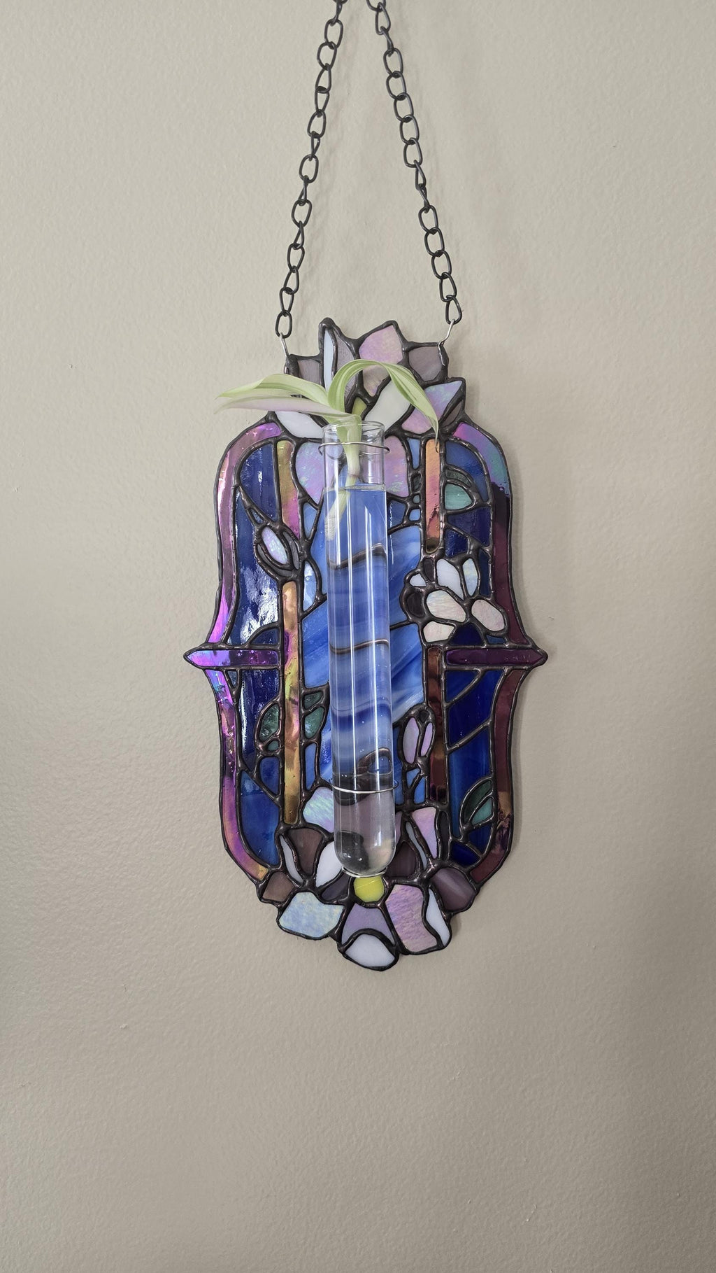 Handcrafted Stained Glass Floral Night Propogation Station