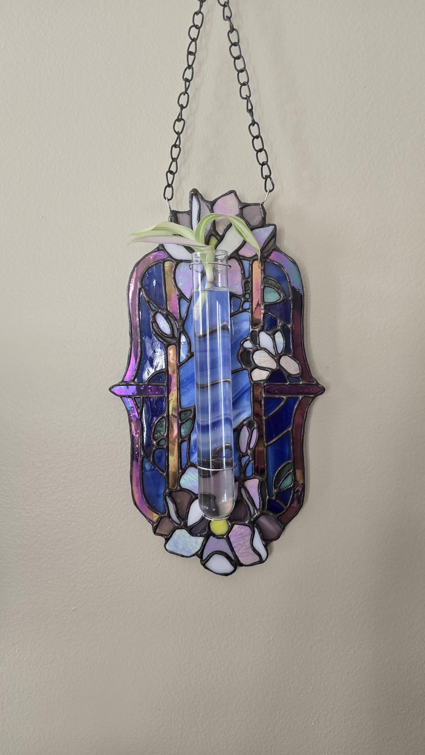 Handcrafted Stained Glass Floral Night Propogation Station